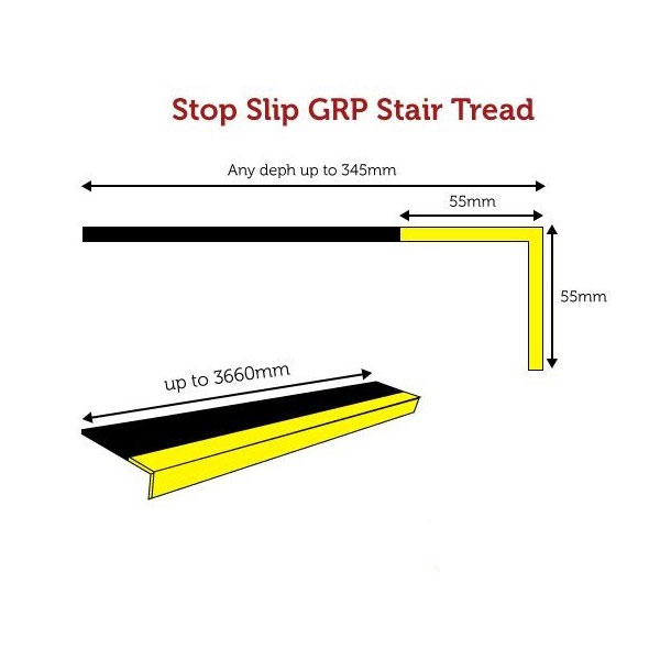 Heavy Duty Stop Slip Black Stair Tread Cover For Stairways