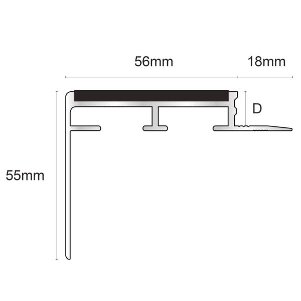 Non Slip Heavy Duty Ceramic Tile-In Stair Nosing 