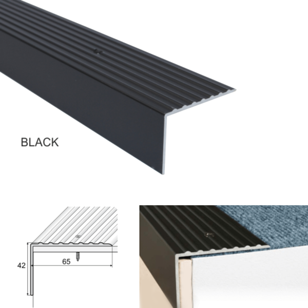 Heavy Duty Non Slip Aluminum Stairs Nosing For Stair Treads