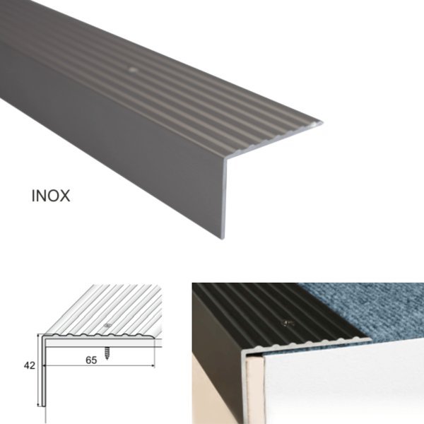 Heavy Duty Non Slip Aluminum Stairs Nosing For Stair Treads