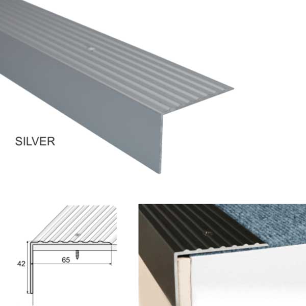 Heavy Duty Non Slip Aluminum Stairs Nosing For Stair Treads