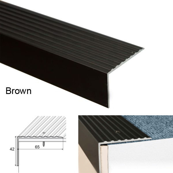 Heavy Duty Non Slip Aluminum Stairs Nosing For Stair Treads