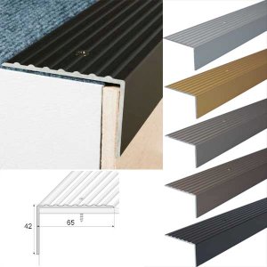 Heavy Duty Non Slip Aluminum Stairs Nosing For Stair Treads