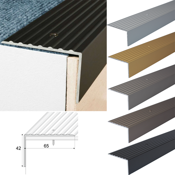 Heavy Duty Non Slip Aluminum Stairs Nosing For Stair Treads