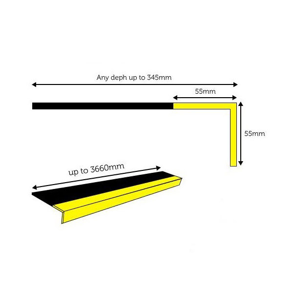 Heavy Duty Stop Slip Black Stair Tread Cover For Stairways