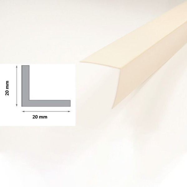 Ivory Plastic PVC Corner 90 Degree Angle Trim 1m Long