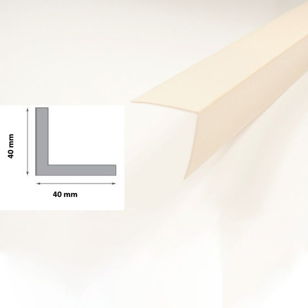 Ivory Plastic PVC Corner 90 Degree Angle Trim 1m Long