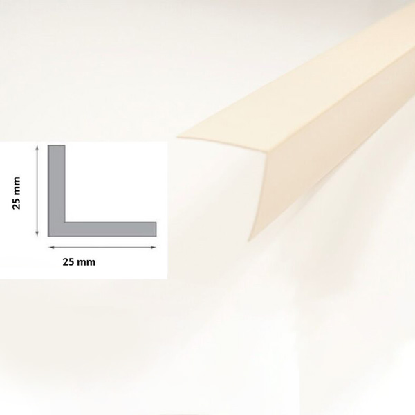 Ivory Plastic PVC Corner 90 Degree Angle Trim 1m Long