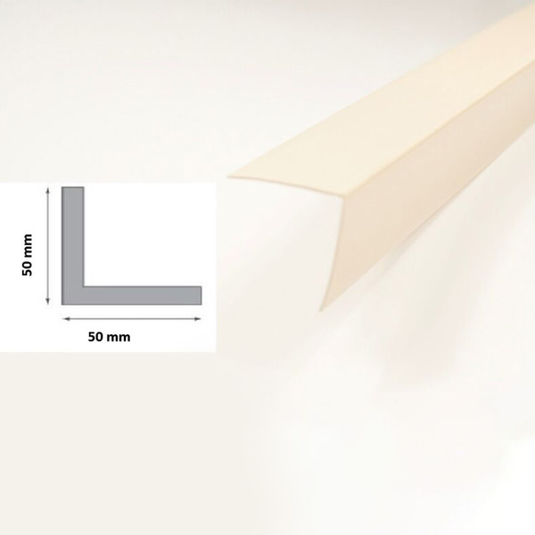 Ivory Plastic PVC Corner 90 Degree Angle Trim 1m Long