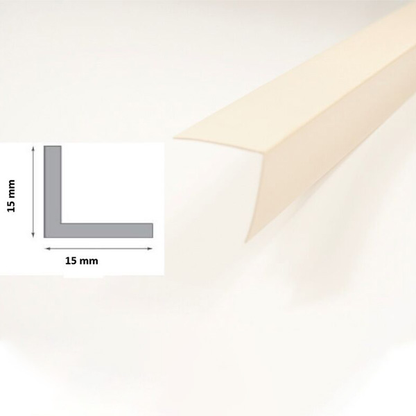 Ivory Plastic PVC Corner 90 Degree Angle Trim 1m Long