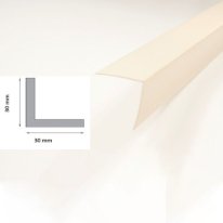 Ivory Plastic PVC Corner 90 Degree Angle Trim 1m Long
