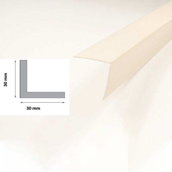 Ivory Plastic PVC Corner 90 Degree Angle Trim 1m Long