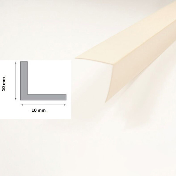 Ivory Plastic PVC Corner 90 Degree Angle Trim 1m Long