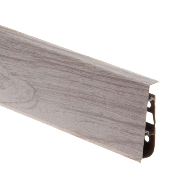 Light Grey Oak PVC Skirting Board & Accessories with Cable Cover and Flexible Edges