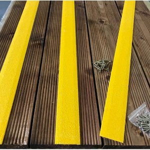 Non-Slip 90mm Medium Grit Yellow Decking Strips