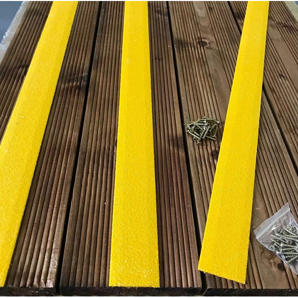 Non-Slip 90mm Medium Grit Yellow Decking Strips