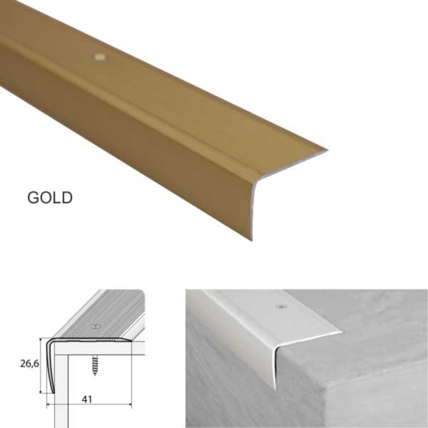 Non Slip Aluminium Stair Nosing Edge Trim for Wooden Stair Treads