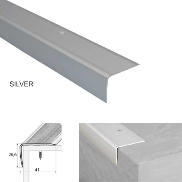 Non Slip Aluminium Stair Nosing Edge Trim for Wooden Stair Treads