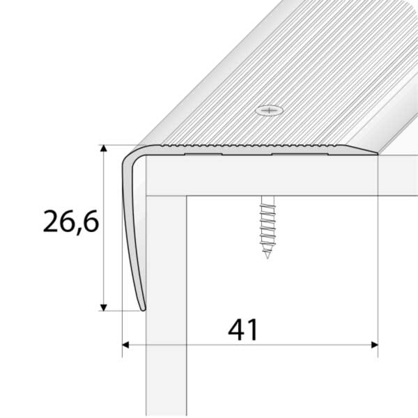 Non Slip Aluminium Stair Nosing Edge Trim for Wooden Stair Treads