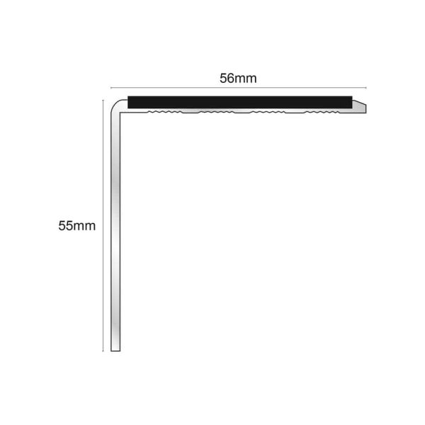 Non Slip Pvc Insert Aluminium Commercial Stair Nosing Edge Trim