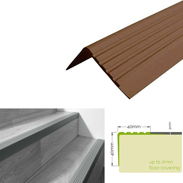 Non Slip Rubber Angle Step Edge Bullnose Stair Nosing