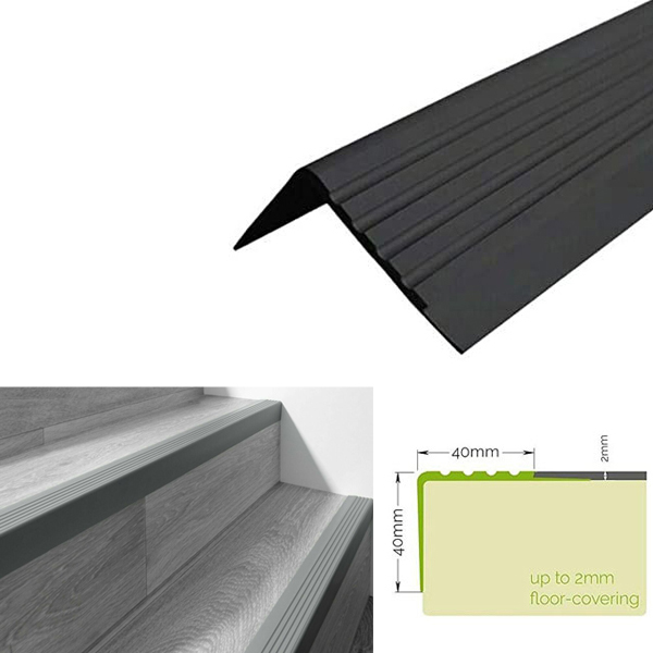 Non Slip Rubber Angle Step Edge Bullnose Stair Nosing