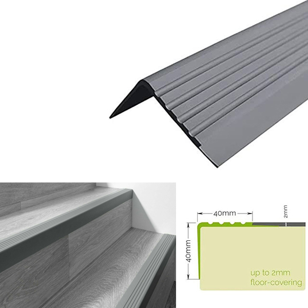 Non Slip Rubber Angle Step Edge Bullnose Stair Nosing