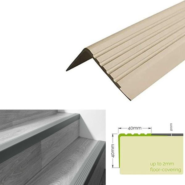 Non Slip Rubber Angle Step Edge Bullnose Stair Nosing