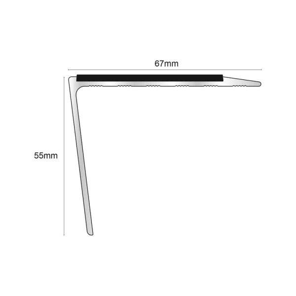 PVC Insert Aluminium DDA Compliant Non Slip Stair Nosing Edge Trim