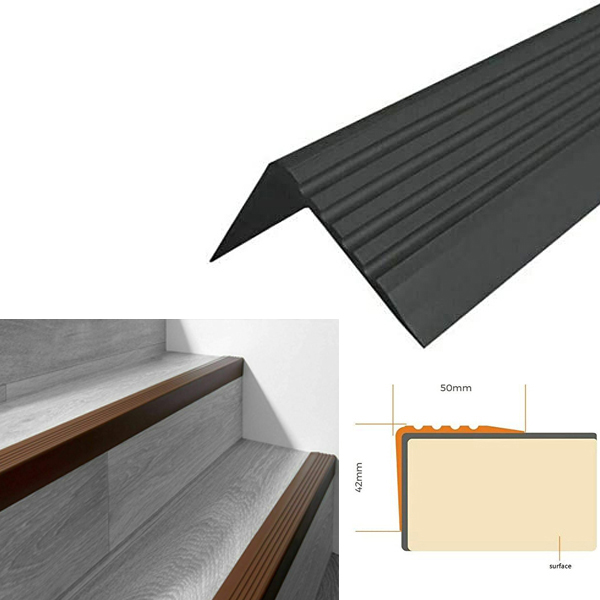 Non Slip Stair Nosing Bullnose Rubber Angle Step Edge