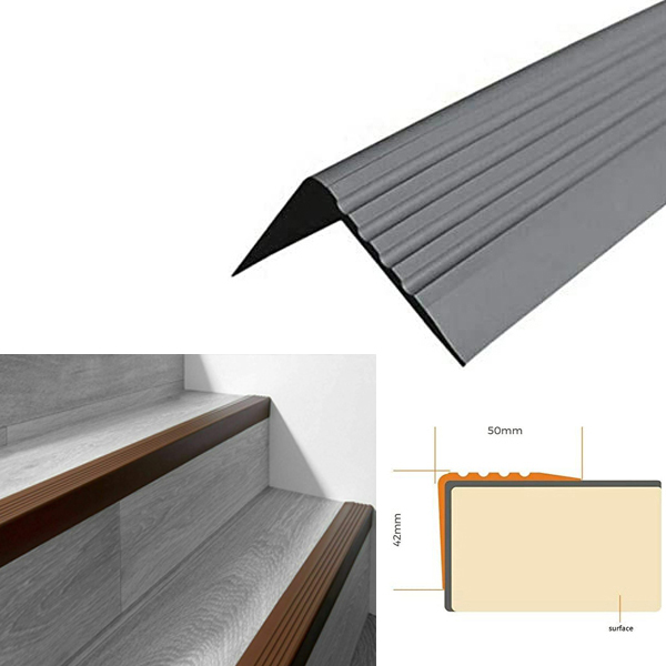 Non Slip Stair Nosing Bullnose Rubber Angle Step Edge