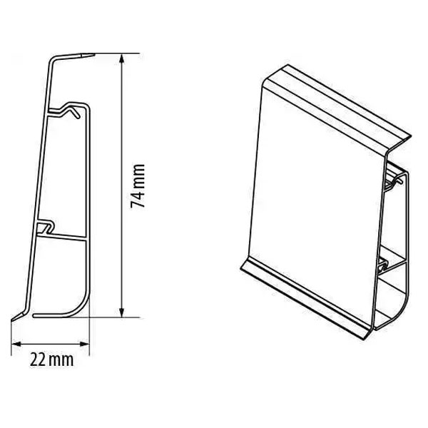 Oak Cantabrian PVC Skirting Board & Accessories Cable Cover with Flexible Edges