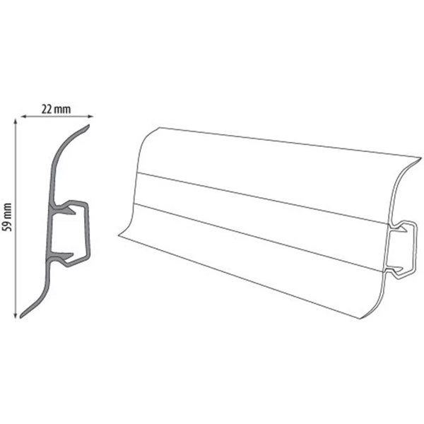 PVC Skirting Board Oak Chillout & Cable Cover with Flexible Edges Accessories