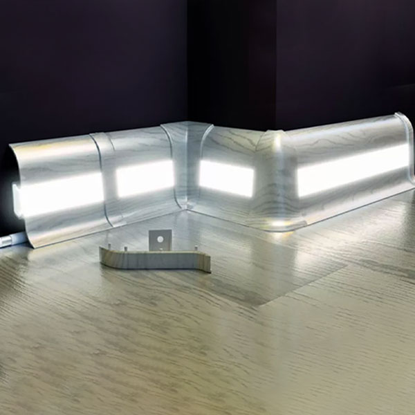 PVC Skirting Board Oak Chillout & Cable Cover with Flexible Edges Accessories