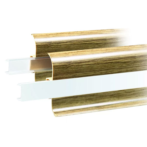 PVC Skirting Board Oak Chillout & Cable Cover with Flexible Edges Accessories