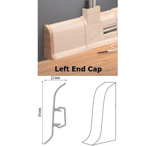 PVC Skirting Board Oak Chillout & Cable Cover with Flexible Edges Accessories
