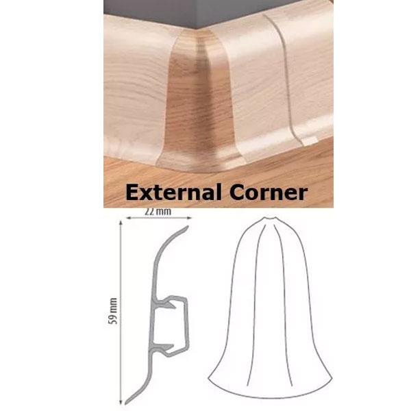 PVC Skirting Board Oak Chillout & Cable Cover with Flexible Edges Accessories