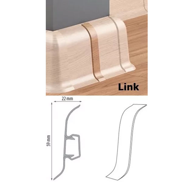 PVC Skirting Board Oak Chillout & Cable Cover with Flexible Edges Accessories