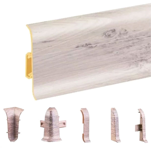 PVC Skirting Board Oak Chillout & Cable Cover with Flexible Edges Accessories