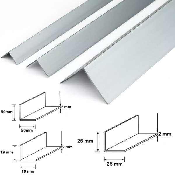 Pack Of 5 Silver Plastic PVC Corner 90 Degree Angle Trim 2.9m Long