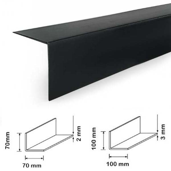 Plastic PVC Corner 90 Degree Angle Trim Black 2.44m Long