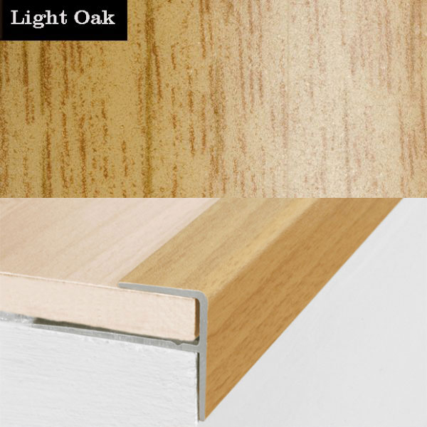 Aluminium Push-In Profile Wood Effect Stair Nosing Edge Trim