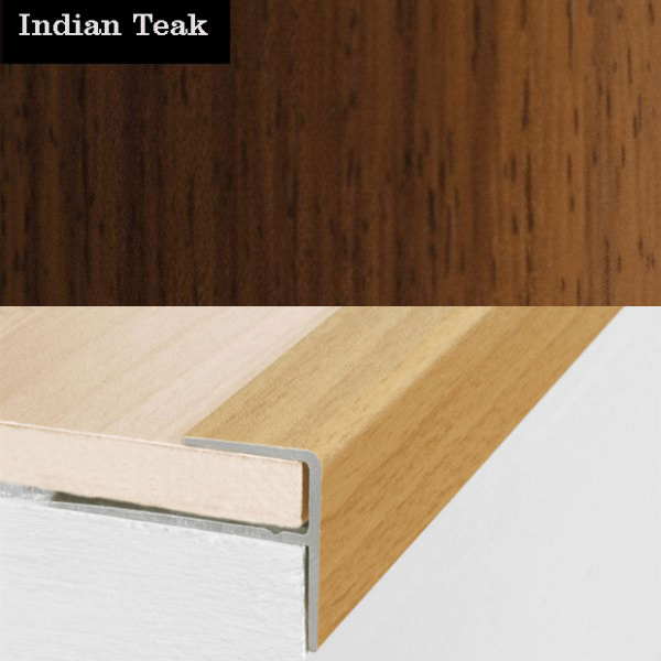 Aluminium Push-In Profile Wood Effect Stair Nosing Edge Trim