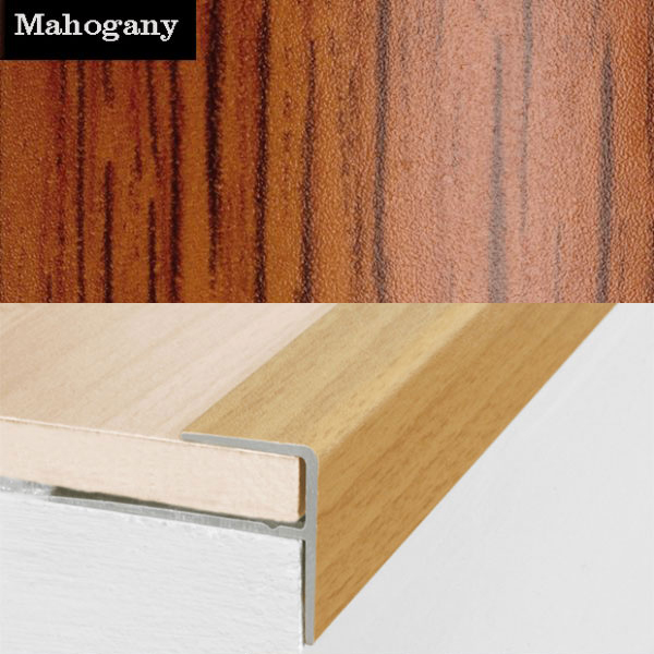 Aluminium Push-In Profile Wood Effect Stair Nosing Edge Trim