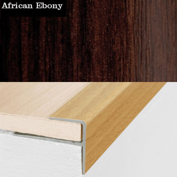 Aluminium Push-In Profile Wood Effect Stair Nosing Edge Trim