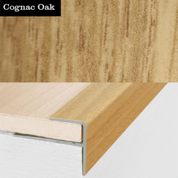 Aluminium Push-In Profile Wood Effect Stair Nosing Edge Trim