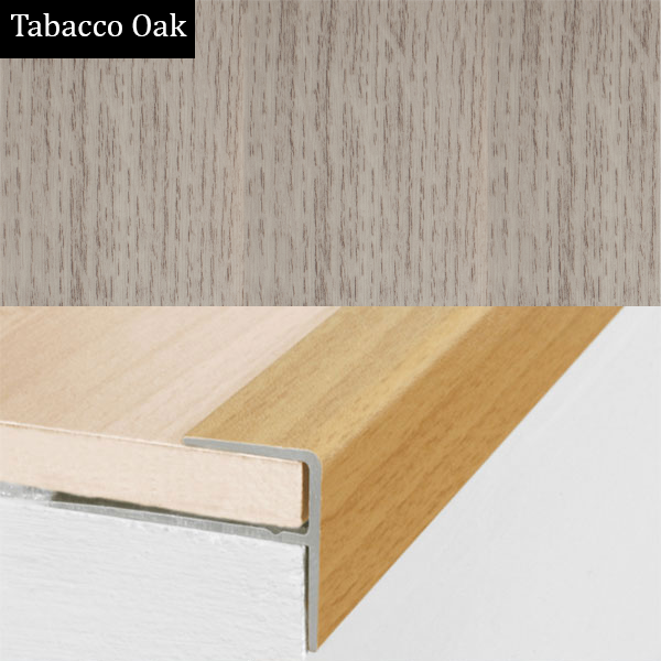 Aluminium Push-In Profile Wood Effect Stair Nosing Edge Trim