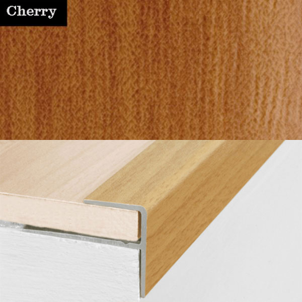 Aluminium Push-In Profile Wood Effect Stair Nosing Edge Trim