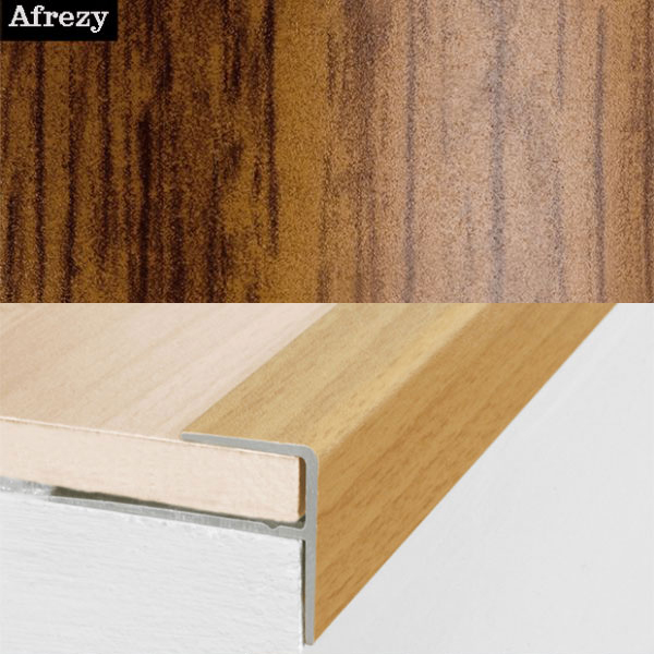 Aluminium Push-In Profile Wood Effect Stair Nosing Edge Trim