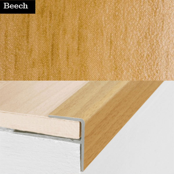 Aluminium Push-In Profile Wood Effect Stair Nosing Edge Trim